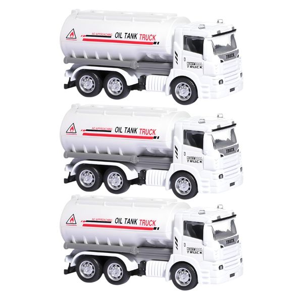 3 Pack - Model Toy Truck City Oil Tank - White