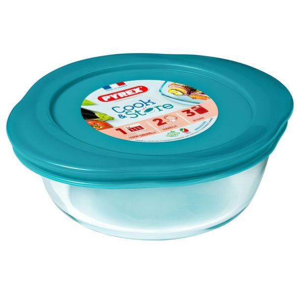 Pyrex - Round Cook and Store With Plastic Lid - 350ml