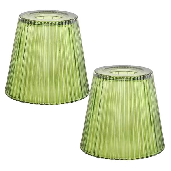 Decor Retro-Style Stripe Glass Chandelier Lampshades Set of 2 - 13cm