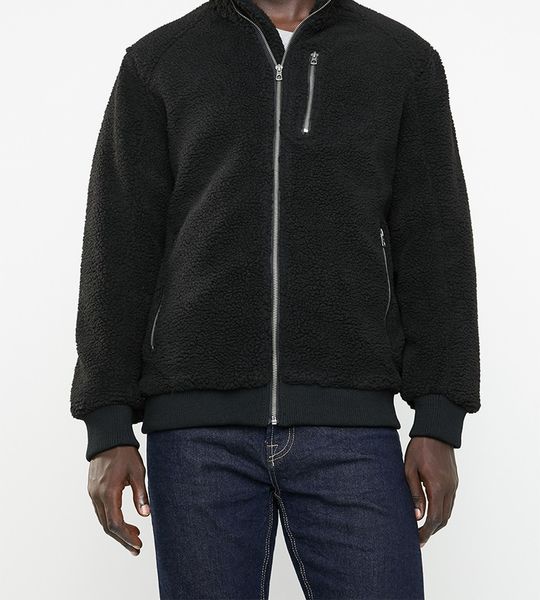 Men's Only &amp; Sons Bane Sherpa High Neck Jacket - Black