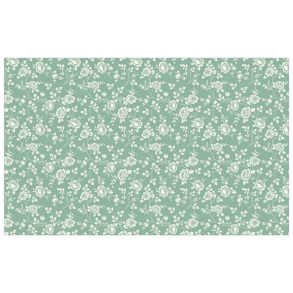 Cream Rose on Sage Green Rectangle Tablecloth
