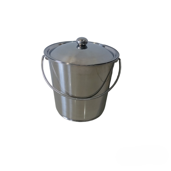 Ice Bucket 8 Liter Stainless Steel With Lid And Handle - 26x24cm