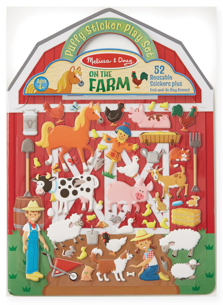 Melissa &amp; Doug Puffy Sticker Play Set - On The Farm (52 Reusable Stickers)