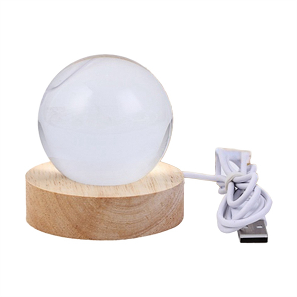 Crystal Ball Night Light with Base Table Lamp Solar System for Kid