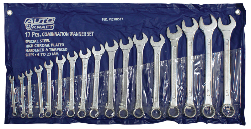 Autokraft 17 Piece Spanner Set Sizes 6-23mm