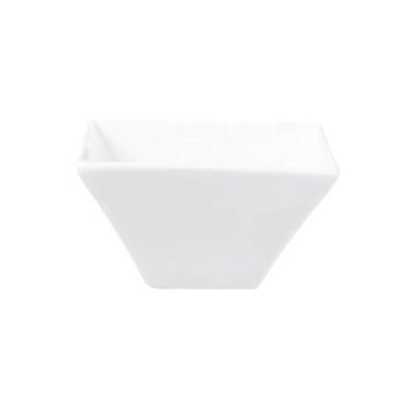 Fortis Accent White Square Trumpet Shaped Bowl 18cm 6 Pcs