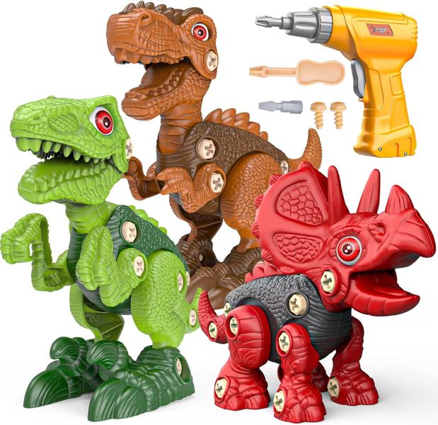 Take Apart Dinosaur Toys for Boys Building Toy Set with Electric Drill