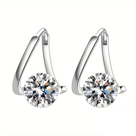 S925 Silver Plated Earrings Shiny Jewellery Gift for Girlfriend Wife Mom Image
