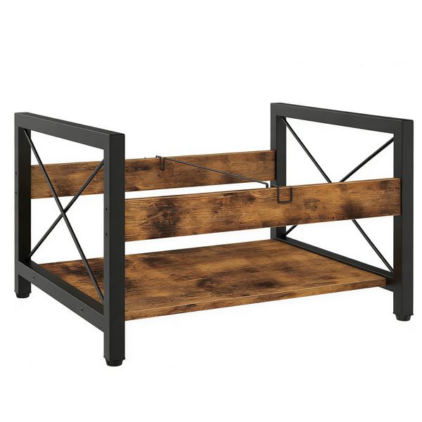 Jack Brown Industrial Vinyl Record Storage Rack - Rustic Wood Organizer