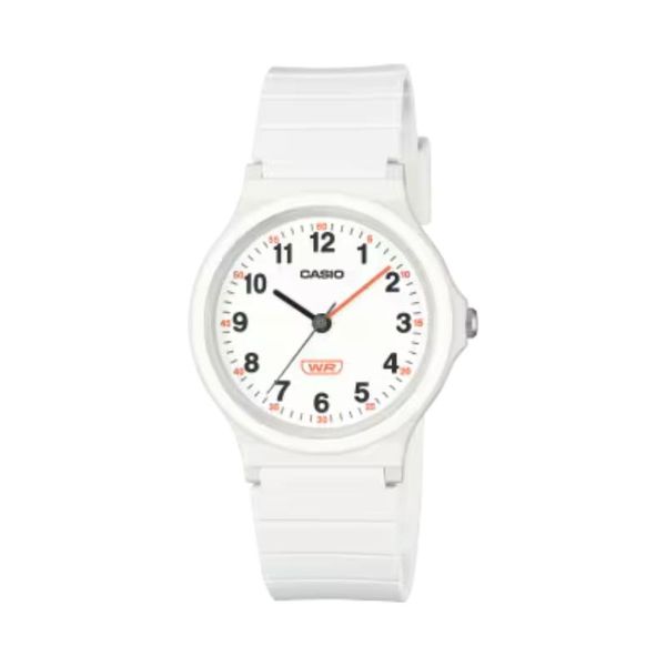 Casio Womens White Analogue Rubber Strap Watch-LQ-24B-7BDF