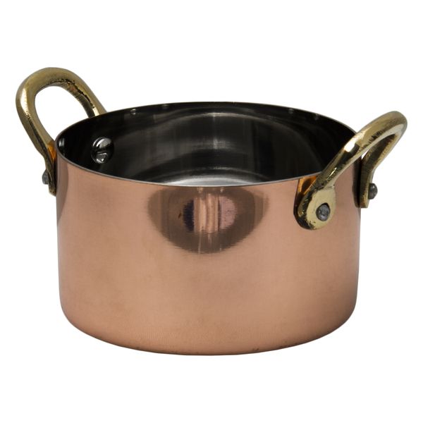 Regent Cookware Mini Pot St Steel Cu Plated with 2 Brass Handles, 350ml