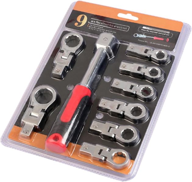 9-Piece Detachable Oil Pipe Wrench Set