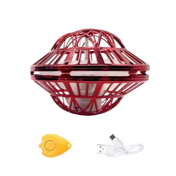 Red Rechargeable Magic UFO Spinning Ball,Intelligent Stress Relief Toy