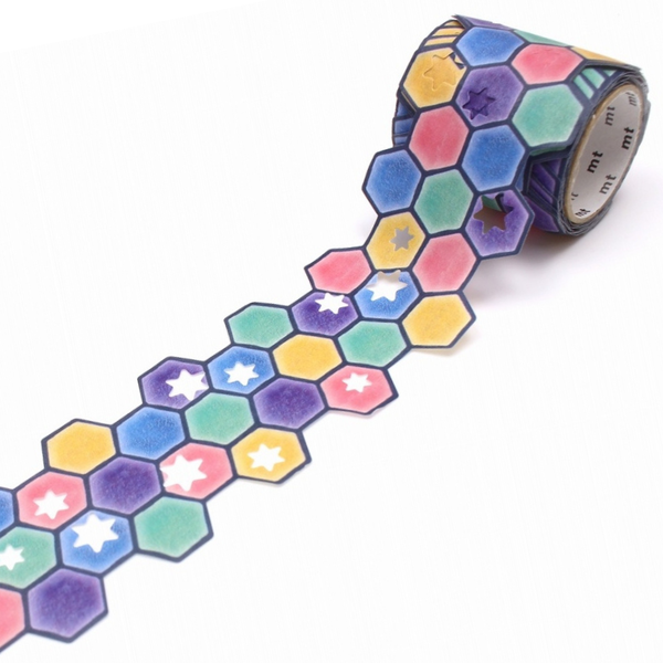 MT Fab Japanese Washi Tape - Star &amp; Tiles Die-Cut Design (45mm x 3m)