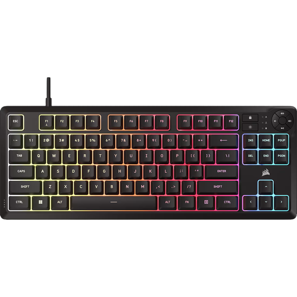 Corsair K55 Core TKL RGB Wired Gaming Keyboard - Spill Resistant 1000Hz