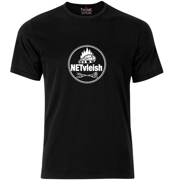 Think Out Loud Mens "Net Vleish" Short Sleeve Tshirt Black