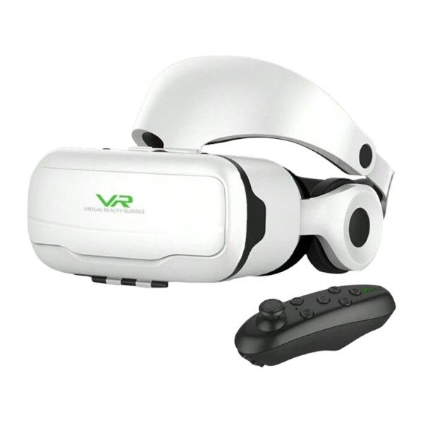 SHINECON - GO2EF -3D Virtual Reality Headset With Gamepad Controller- White