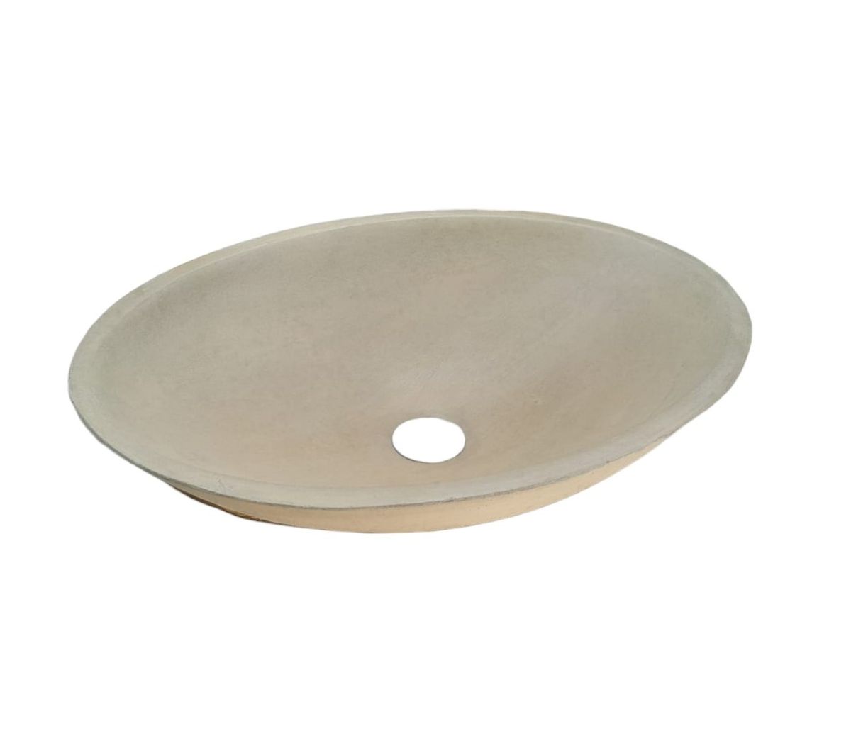 Sandstone Concrete Oval Basin 50x35x15cm - High strength, chip resistant