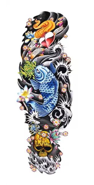 Large Temporary Tattoo - Full Arm/ Sleeve/ Thigh/ Back - Dragon Rider Blue