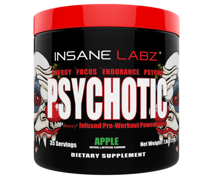 Insane Labz Psychotic Pre-Workout Powder Apple - 220g