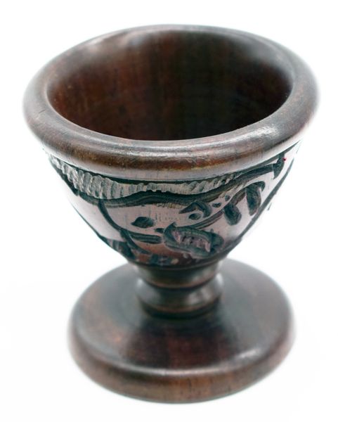 African Hand Carved Ebony Wooden Decorative Egg Holder