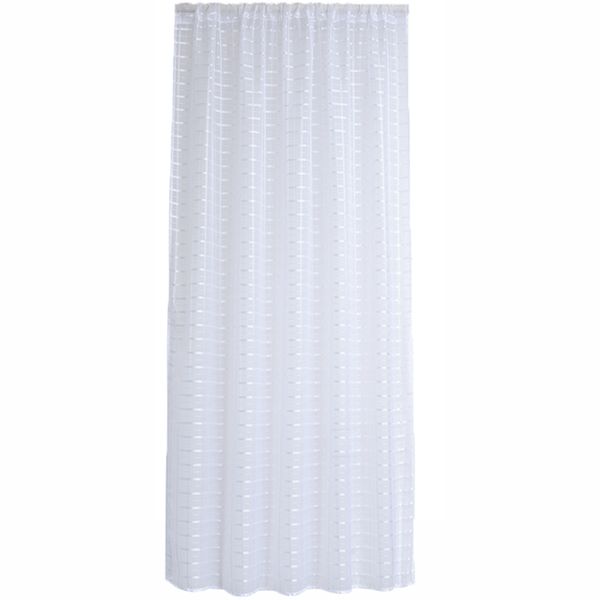 Matoc Readymade Curtain 218cm Height - Voile -Taped -Grid -White