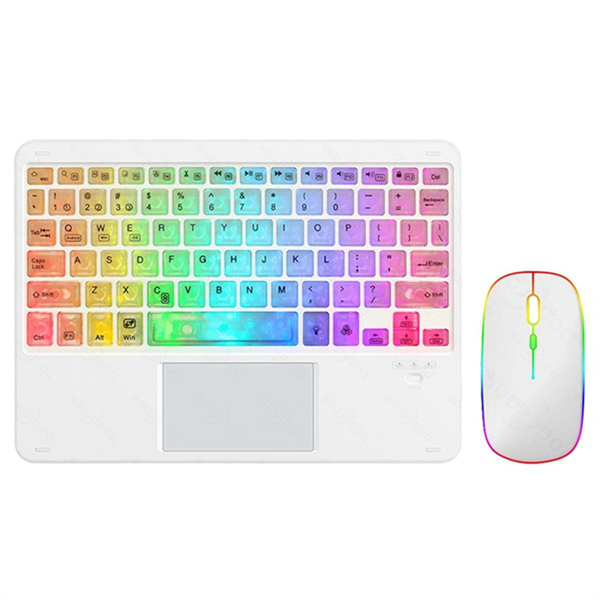 10-Inch Backlit Bluetooth Keyboard Suitable For Tablet Laptops White