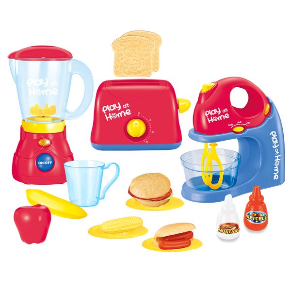 Toy Chef 3-Piece Appliance Set - Blender, Mixer, Toaster