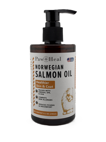 Paw &amp; Heal - Norwegian Salmon Oil For Dogs - Omega 3 Supplement 240ml