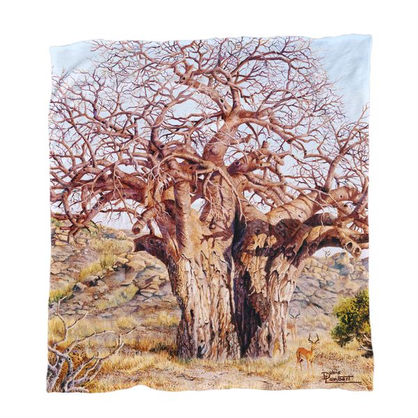 The-Giant-Baobab Light Weight Fleece Blanket by Delene Lambert