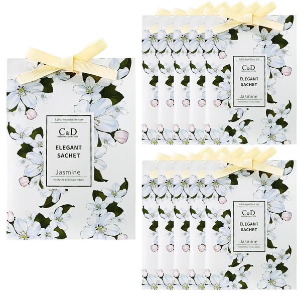 10 Pack Fragrance Sachets Jasmine Scented Air Freshener for Drawer Closet