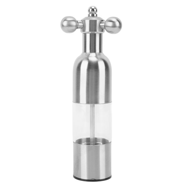 Pepper Mill Coarseness Adjustable Manual Pepper Salt Grinder Silver Large
