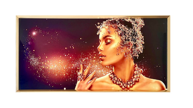 Premium Crystal Porcelain Painting - Gorgeous Woman D - 103cm x 53cm
