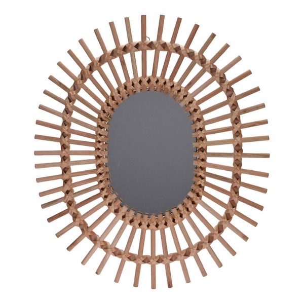 Haus Collection - Wooden Oval Shaped Wall Mirror - 58x49cm