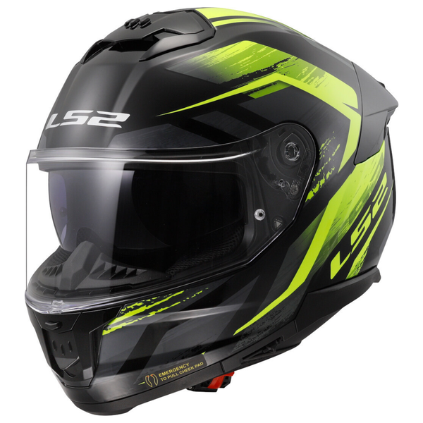 LS2 FF8O8 Stream II Fury Black/Hi Vis Yellow Helmet