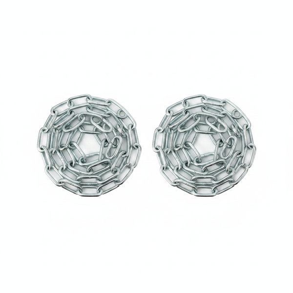 Krafft 6mm Electro Galvanised Chain - 1m Durable Steel Link - 2 Pack