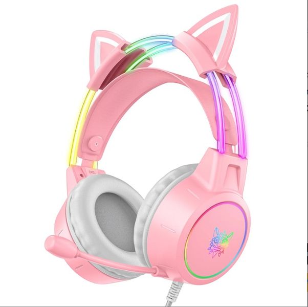 ONIKUMA - X15 Pro - Stereo Surround Headphones With RGB Lighting - Pink