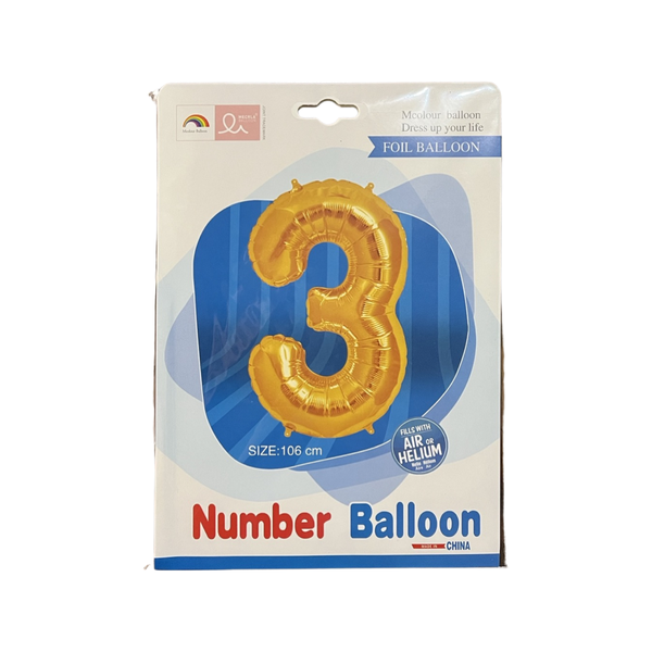 Balloon Gold Helium Number Balloon
