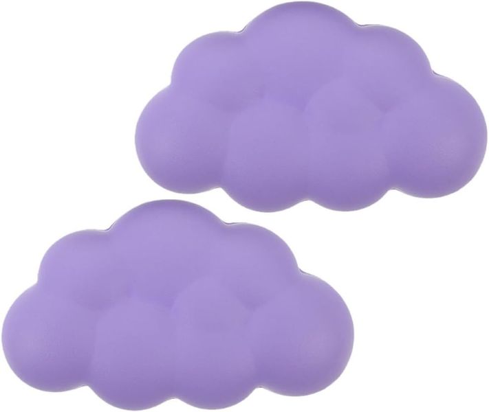 2Pcs Cloud Keyboard Wrist Rest Pad Purple Non-Slip Office Keyboard Wrist