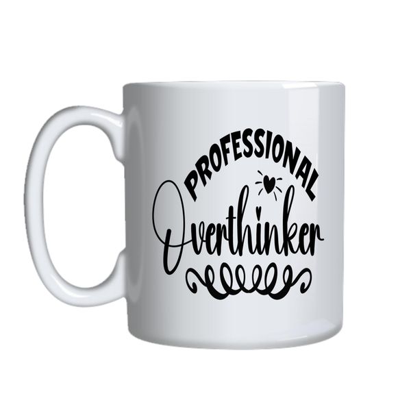 Professional Overthinker Coffee Mugs for Him Her with Graphic Words 050