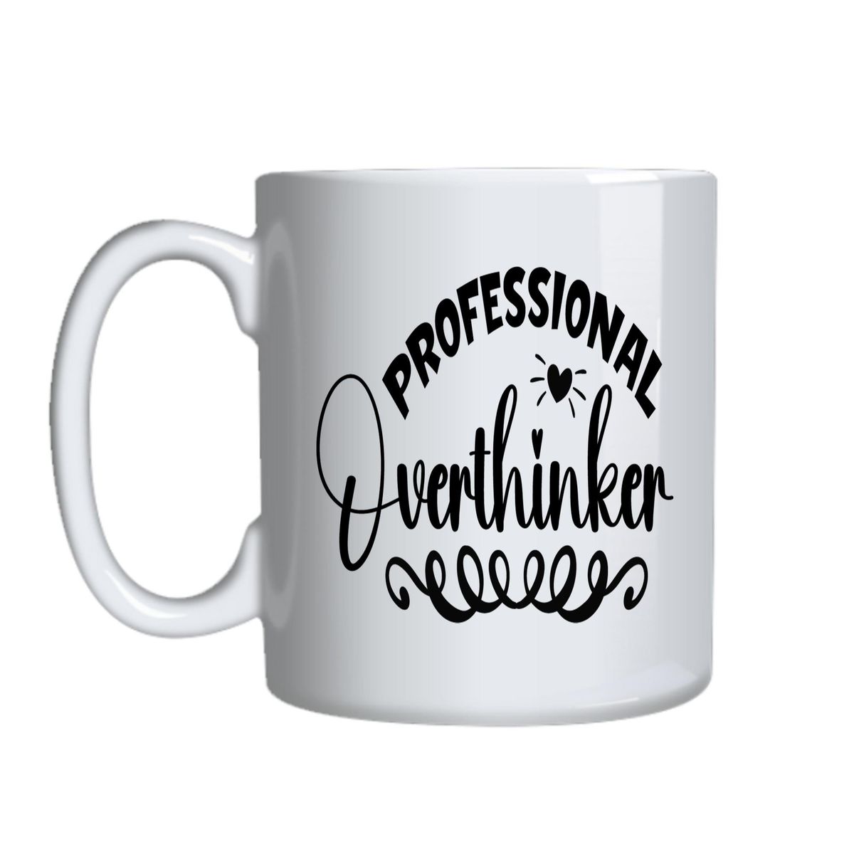 Professional Overthinker Coffee Mugs For Him Her With Graphic Words 050