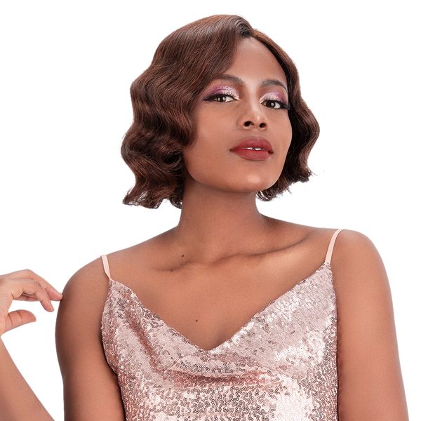 Joedir Short Deep Weave Wig Brazilian Human Hair With Closure Jkroes Pl233#