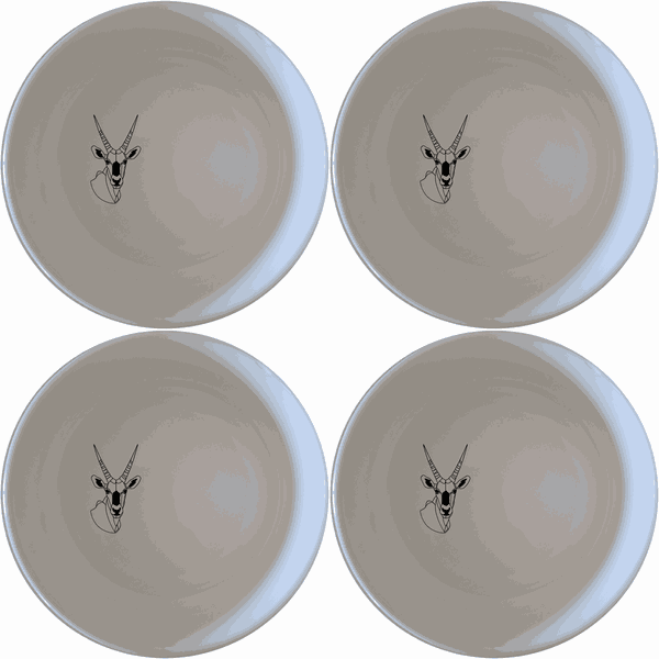 Gemsbok Bust Bowl Set of 4 - Range 4
