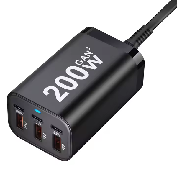 Multi PD 200W GaN Port Multi Device Charger adapter