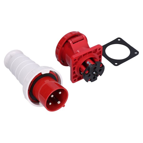 Industrial Waterproof Plug 63A 3P+E 4 Pin, 380-415V Power Connector Set