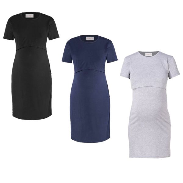 Hannah Grace Maternity 3 Day Summer Breastfeeding Nightie -Black/ Navy/Grey