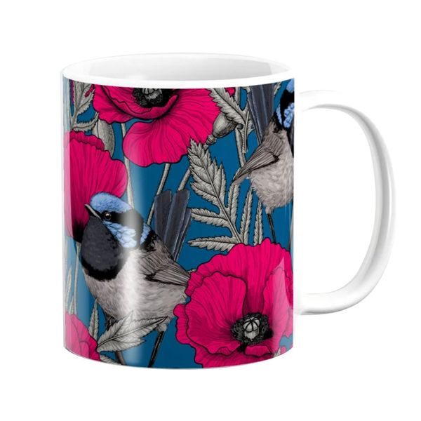 Pappa Joe - Poppies &amp; Blue Birds Mug