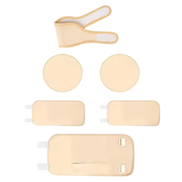 Reusable Castor Oil Pack Wrap Organic Cotton &amp; Hypoallergenic 6 Piece
