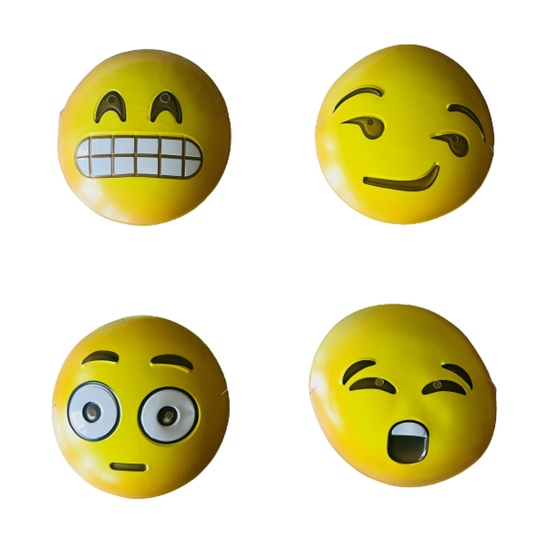 Party Smiley Emoji Plastic Masks - 4 Piece