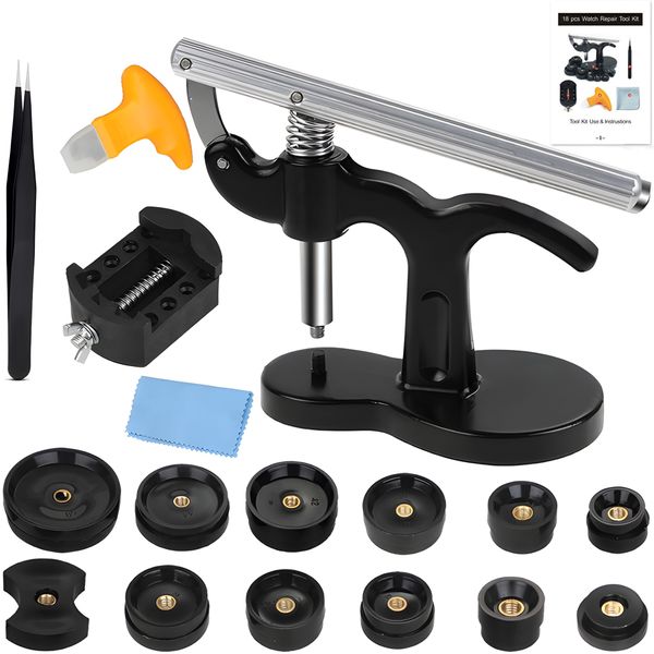 18Pcs Watch Press Tool Set Watch Repair Kit Watch Back Case Closer Press